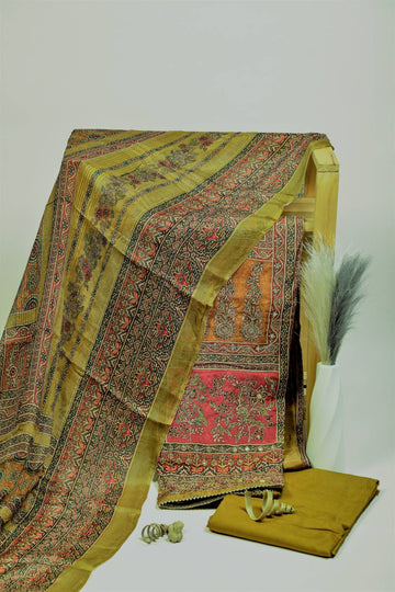 Rich Embroidered Pure Viscose Pale Brown Unstitched Suit Set Geetha Creation